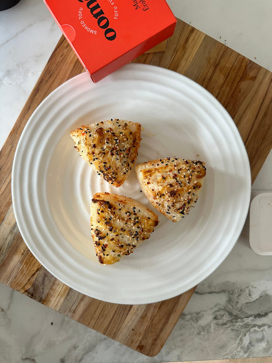Air Fryer Smoked Tofu Yaki-Onigiri