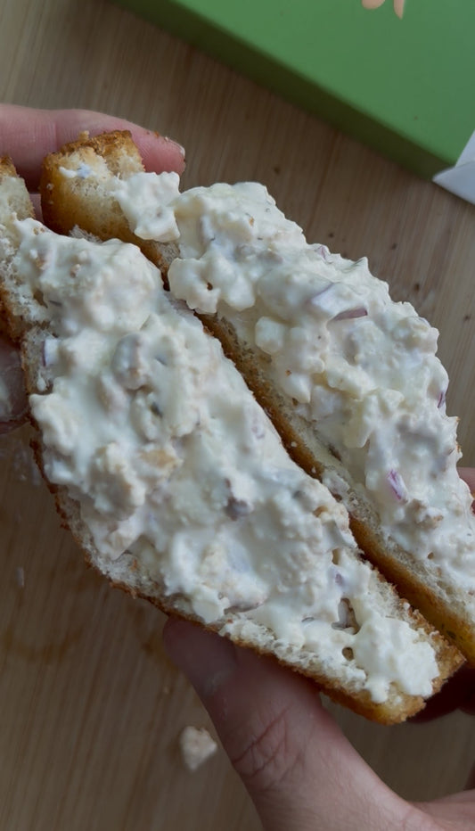 Japanese “egg” salad smoked tofu sandwich